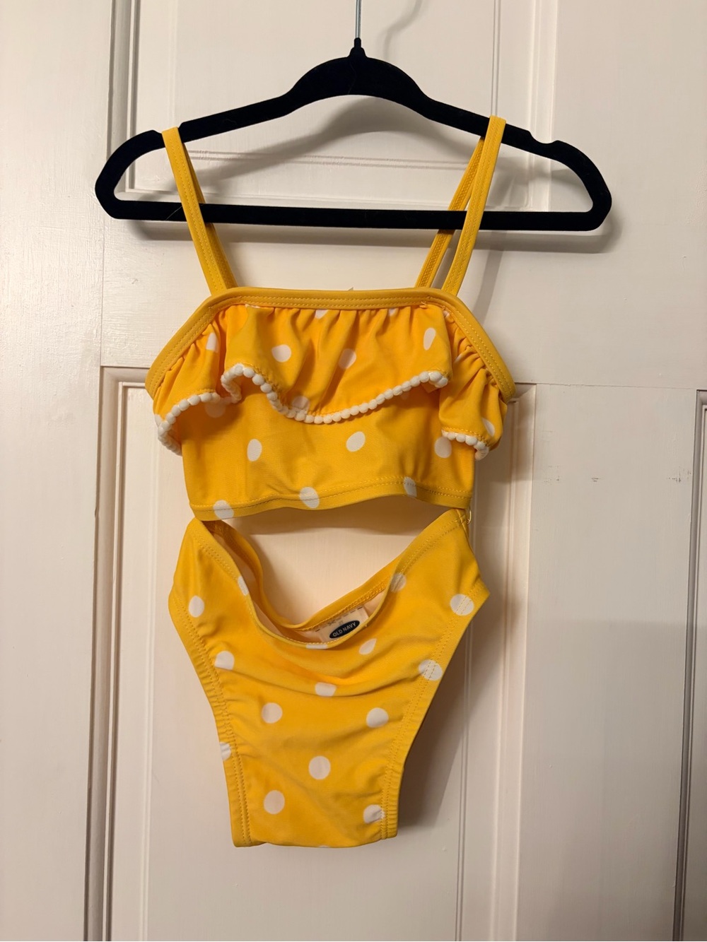 Old Navy Yellow Polka Dot Ruffle two-piece Swimsuit